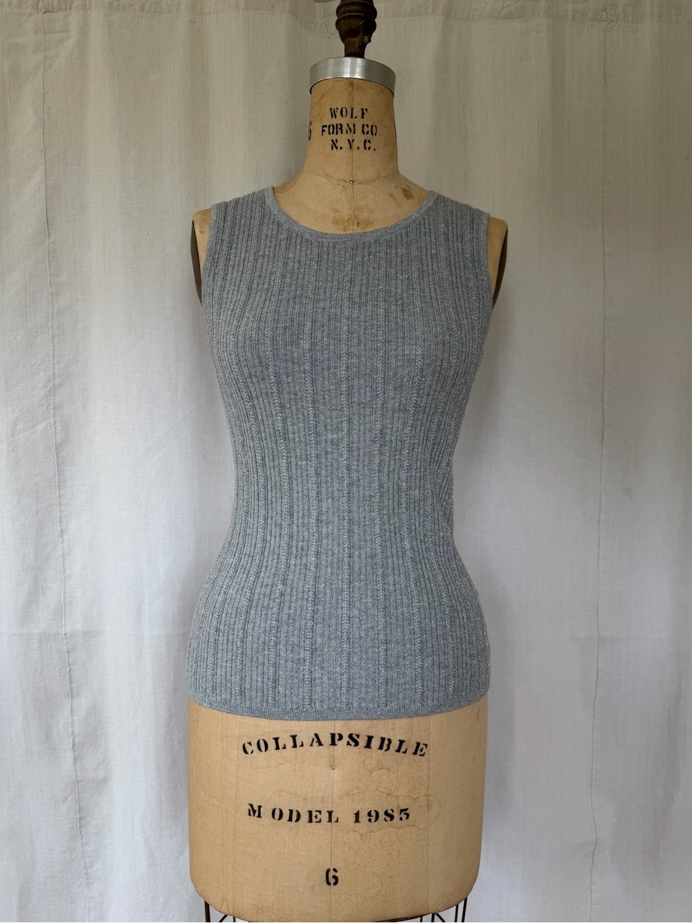 Talbots Heather Gray Ribbed Sleeveless Tank